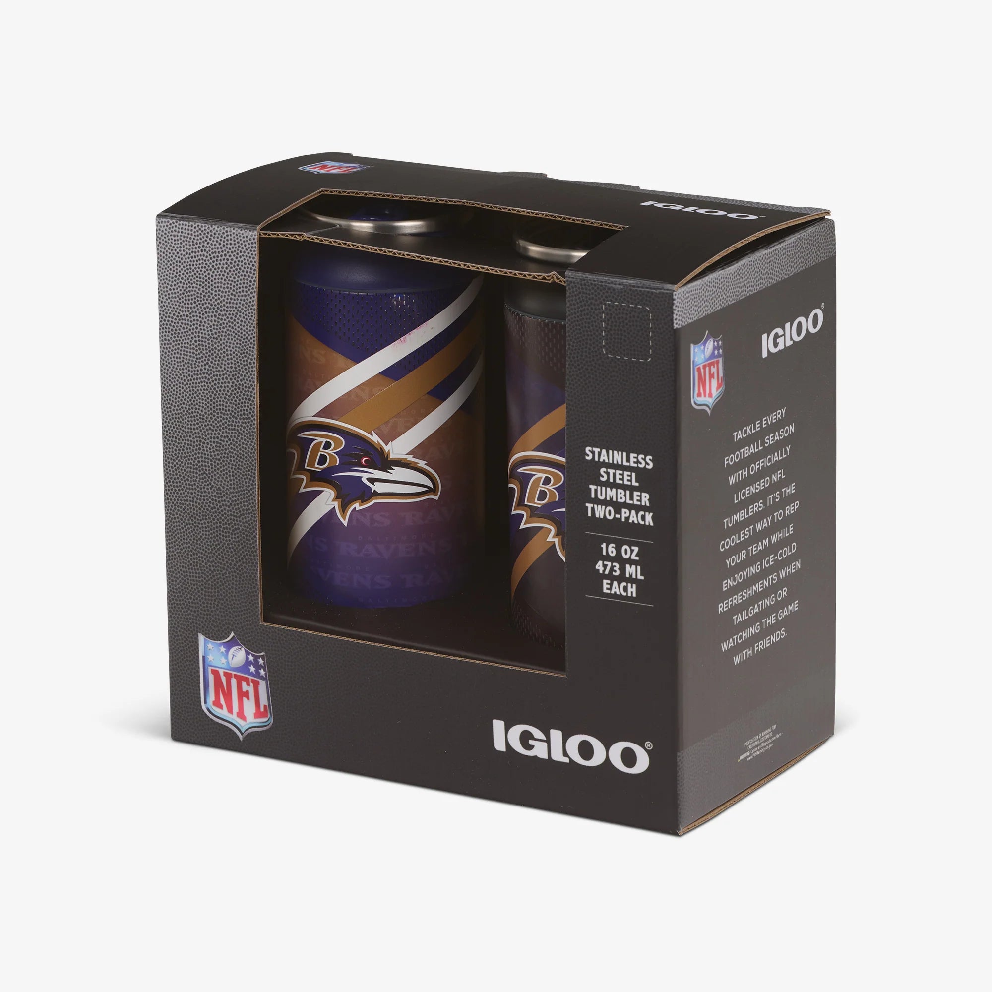 lgloo Outdoor ColdMax Baltimore Ravens Home & Away 16 Oz Can 2-Pack - Image 5