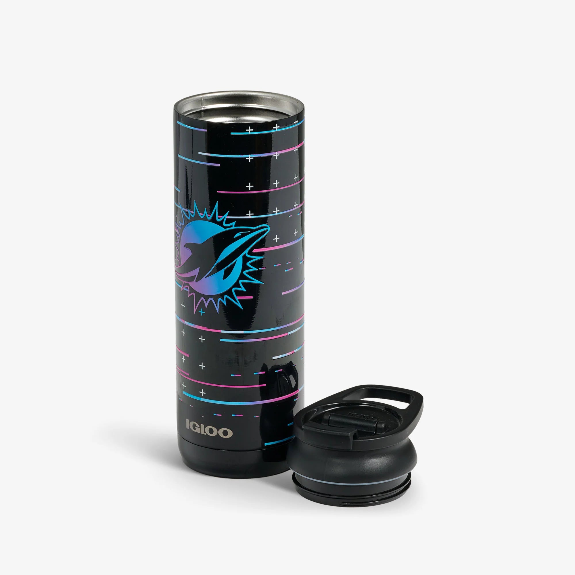 lgloo Outdoor ColdMax NFL Neon Miami Dolphins 20 Oz Flip n Sip Tumbler - Image 3