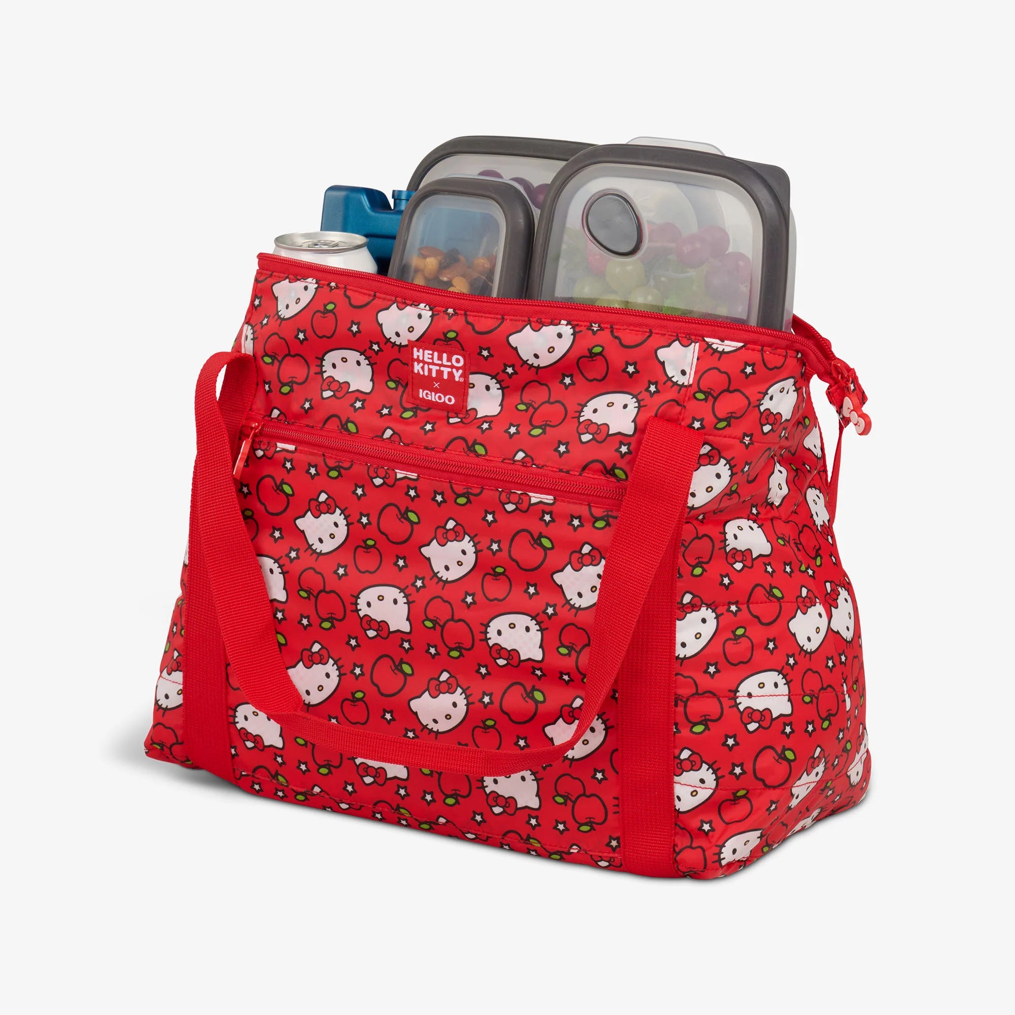 lgloo Outdoor ColdMax Hello Kitty Red Apples Packable Puffer 20-Can Cooler Bag - Image 4